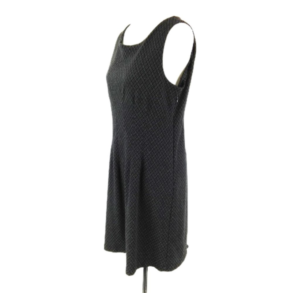 Merona Shift Dress Sz L Gray Black Plaid